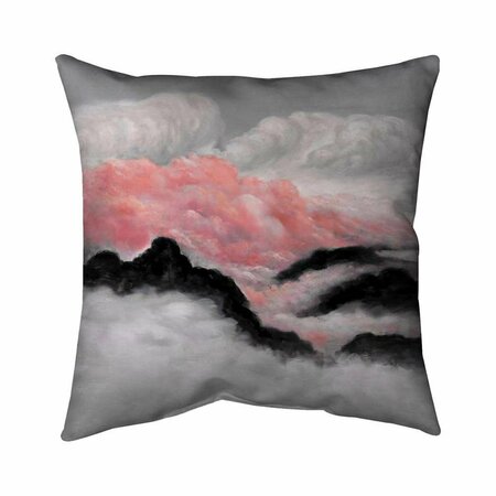 FONDO 26 x 26 in. Grey & Pink Clouds-Double Sided Print Indoor Pillow FO2778358